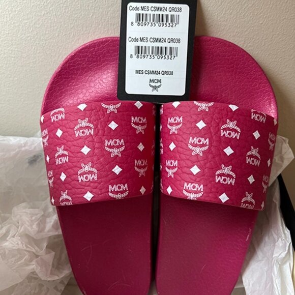 Women’s MCM Monogram Print Open Toe Rubber Slide – NIB - Picture 8 of 10